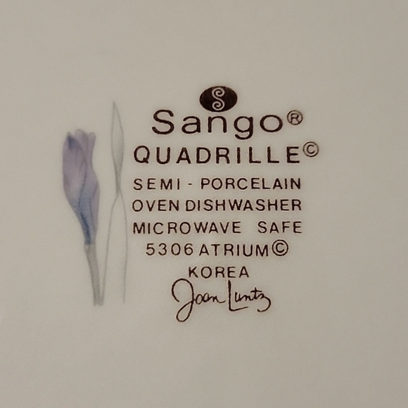 1 Vtg 80's Salad Dessert Plate Sango Quadrille Atrium Butterfly Lavander J Luntz - Picture 3 of 3